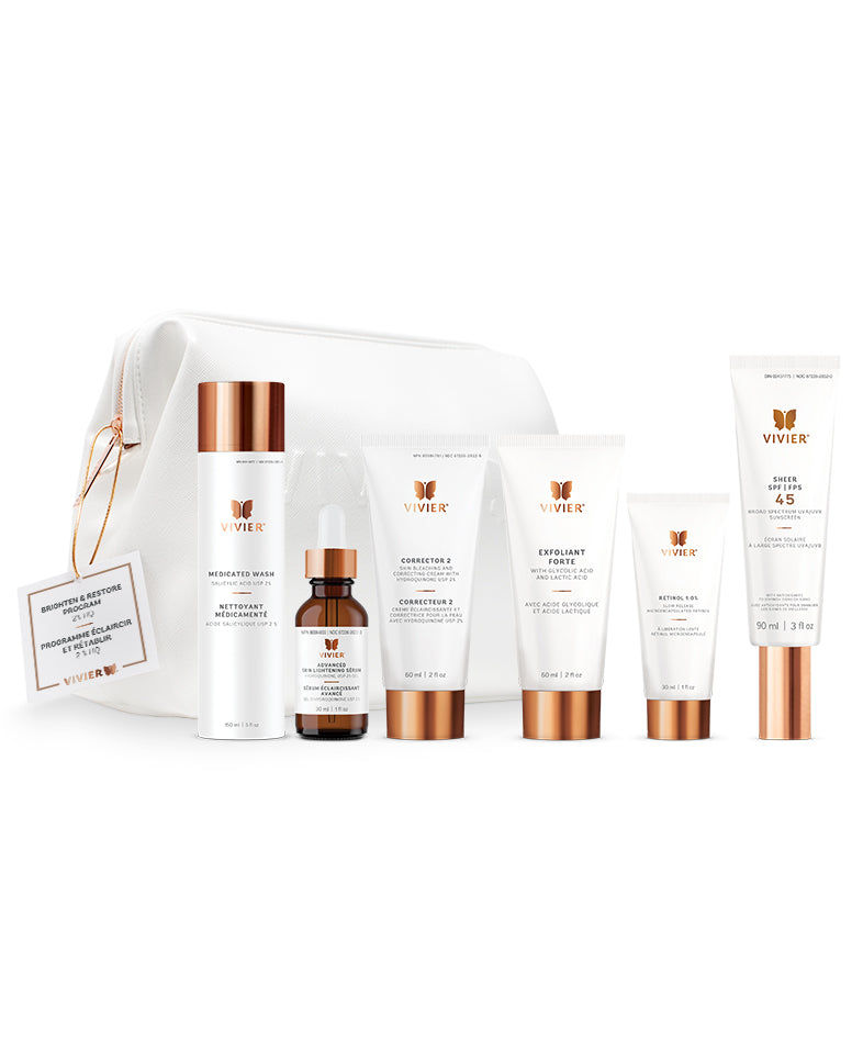 Trousse Vivier Brighten & Restore Program 2% HQ – routine éclaircissante complète