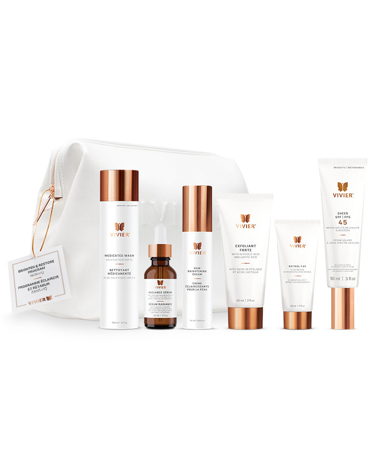 Trousse Vivier Brighten & Restore Program Non-HQ – soins éclaircissants sans hydroquinone
