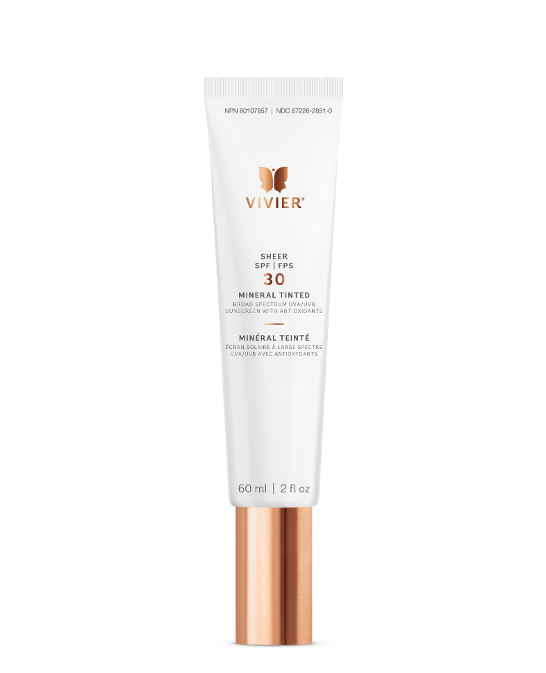 Écran solaire teinté minéral Sheer FPS 30 de Vivier – protection UVA/UVB au fini naturel